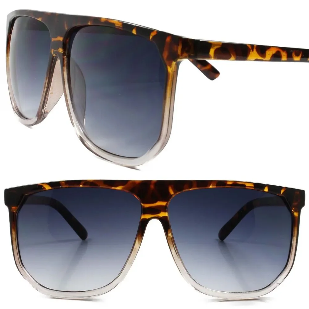 Oversized Classic 80s Mens Womens Hip Hop Rapper Style Sunglasses Tortoise Frame